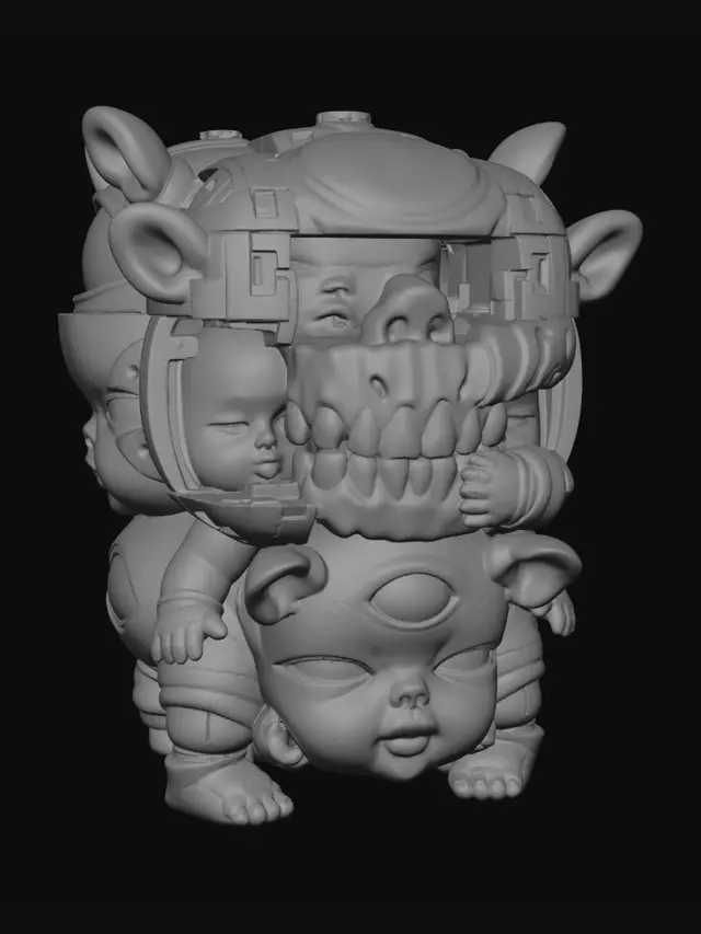 3D model for Headstack of Many Faces