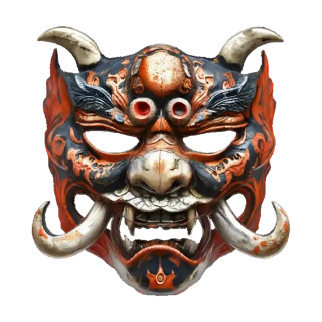 Oni Spirit Mask 3D model, vytvořený pomocí AI