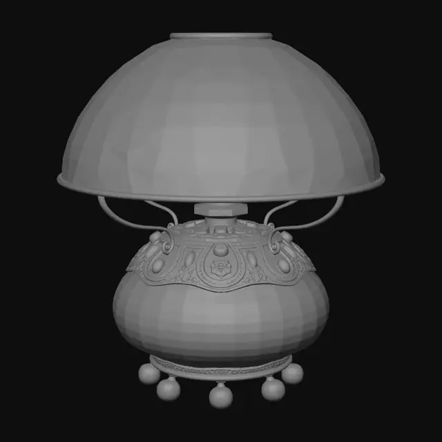 3D model for Tiffany-style stained-glass lamp