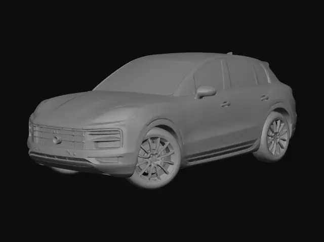 3D model for White Porsche Macan in the City