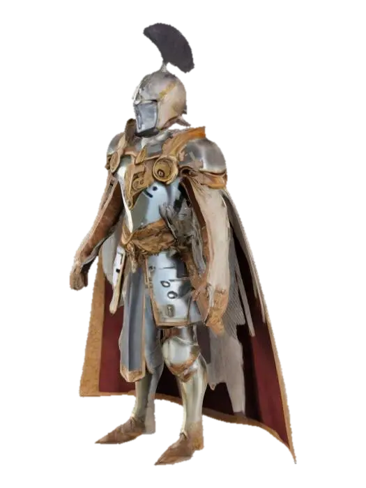 Knight of Valor - Caped 3D model, vytvořený pomocí AI
