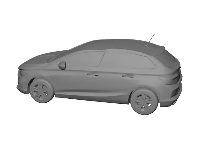 3D model for Silver Chevrolet Sedan on Gray Background