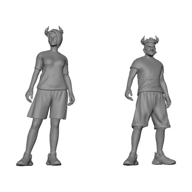 3D model for Demon Duo in a Neon Graveyard