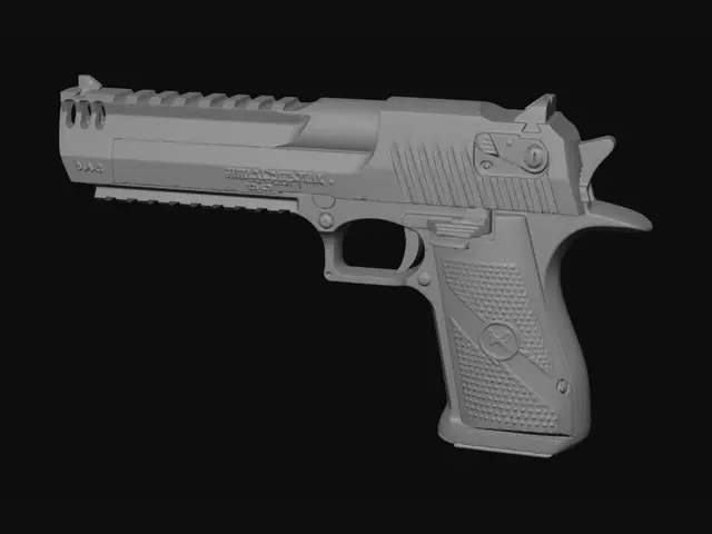 3D model for Pistola em tamanho real com todos os detalhes e fundo branco