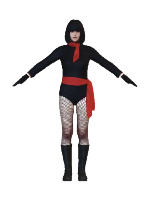 Schocker Female Warrior - Kamenrider 3D model, vytvořený pomocí AI
