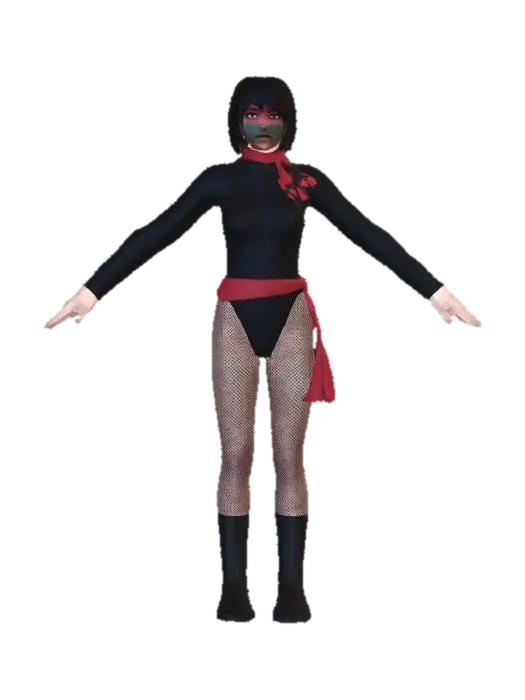Midnight Siren - Femalefighter 3D model, vytvořený pomocí AI