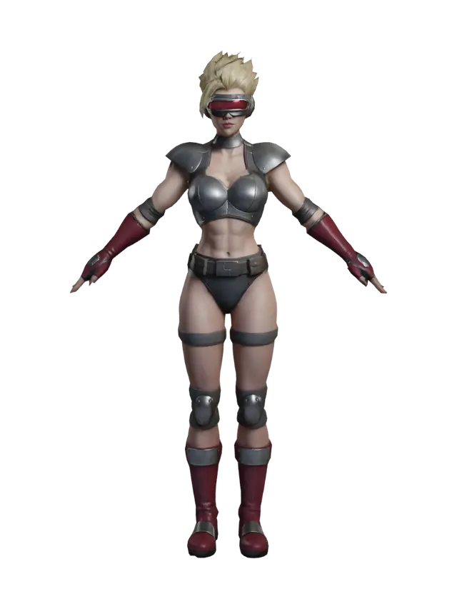 Iron Valkyrie - Villainess 3D model, vytvořený pomocí AI