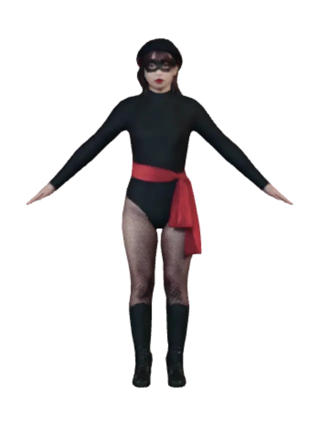Midnight Masquerade - Villainess 3D model, vytvořený pomocí AI