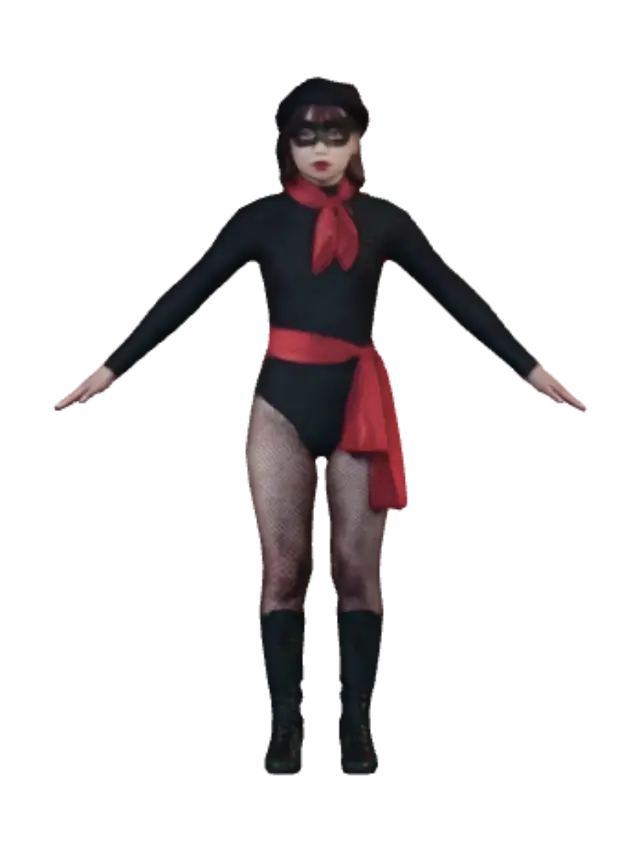 Crimson Masquerade - Villainess 3D model, vytvořený pomocí AI