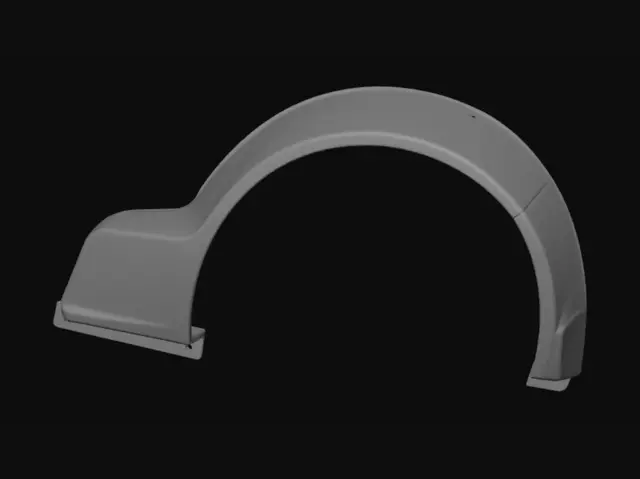 3D model for Grey curved motorcycle fender