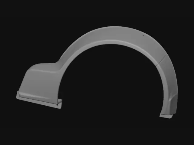 3D model for Grey curved motorcycle fender