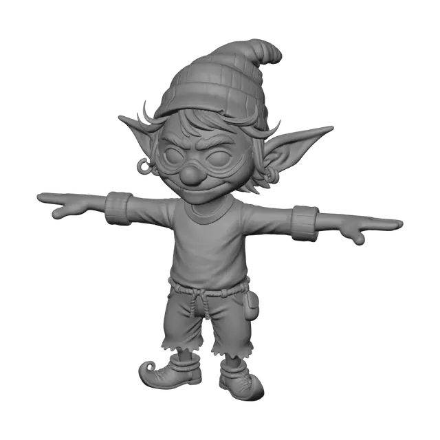 3D model for Patchwork Goblin T-Pose