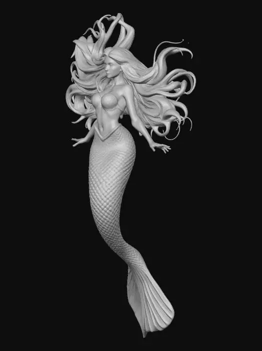 3D model for an underwater adventure game where mermaids come from the deep sea to reclaim their territory from sea monsters.