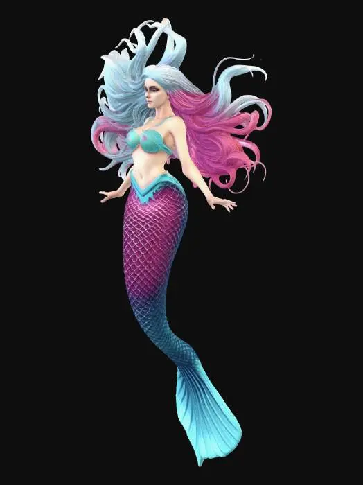 3D model for an underwater adventure game where mermaids come from the deep sea to reclaim their territory from sea monsters.