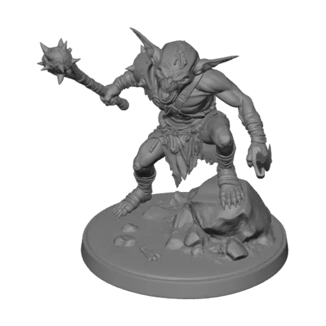 3D model for Goblin Warboss with Spiked Mace