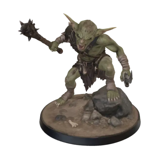 3D model for Goblin Warboss with Spiked Mace