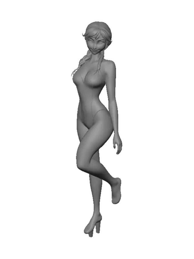 3D model for Blue One-Piece at the Beach