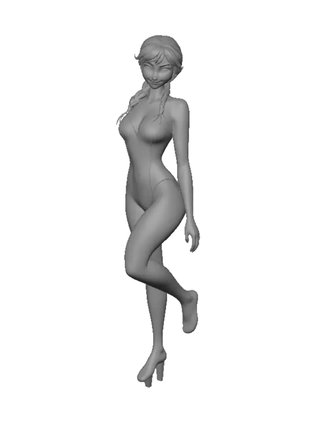 3D model for Blue One-Piece at the Beach