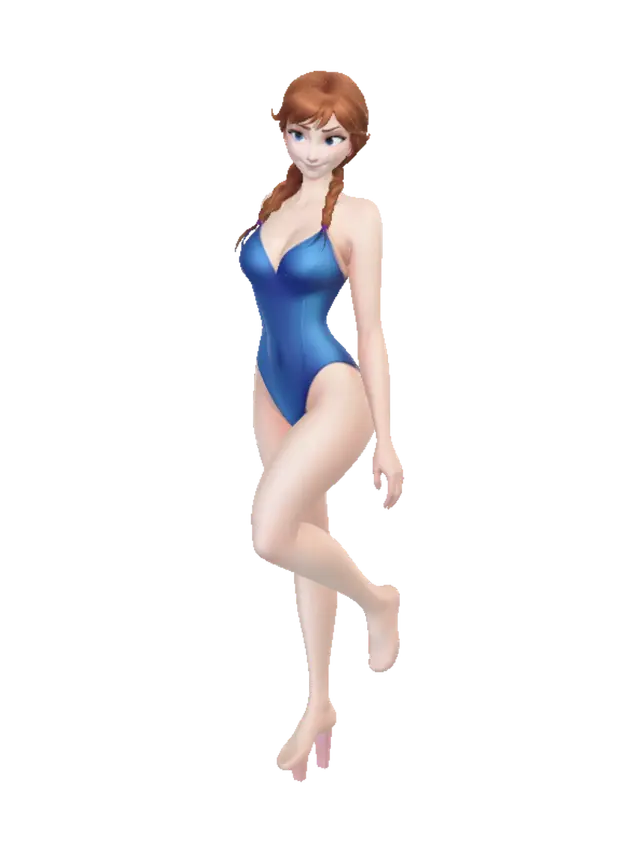 3D model for Blue One-Piece at the Beach