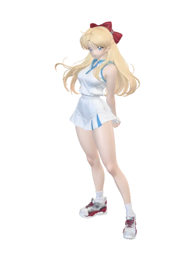 3D model for Blonde on the Tennis Court