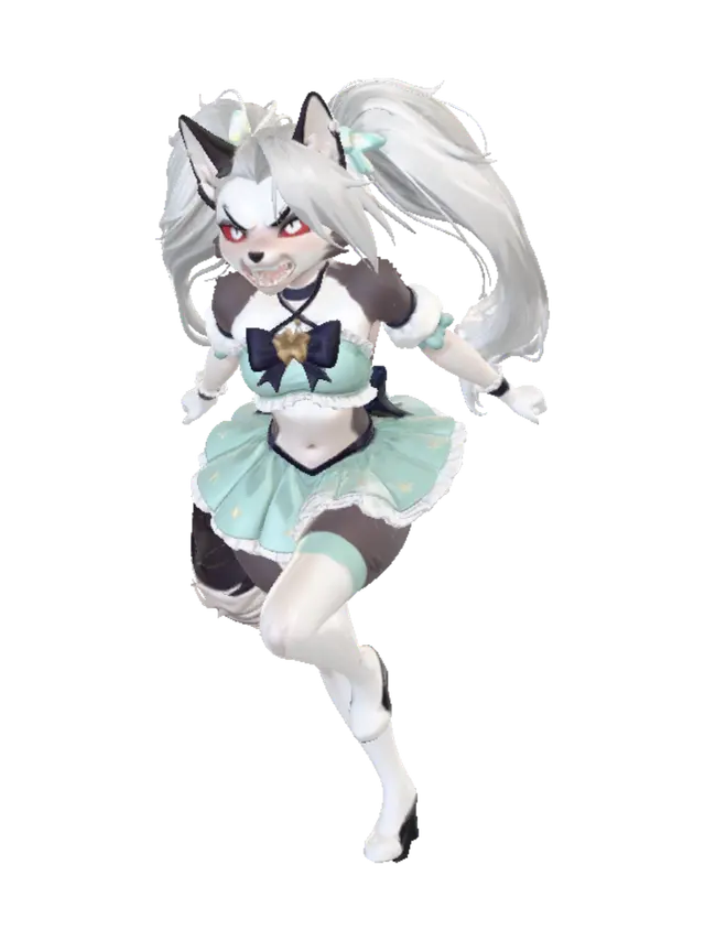 Howling Star Wolfgirl - Fantasywolf AI 생성 3D 모델