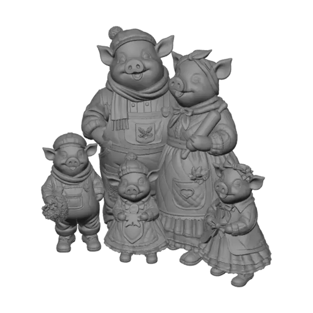 3D model for Denim Christmas Family Portrait