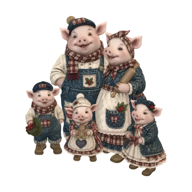 3D model for Denim Christmas Family Portrait