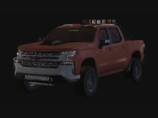 3D model for Orange Lifted Chevy Work Truck