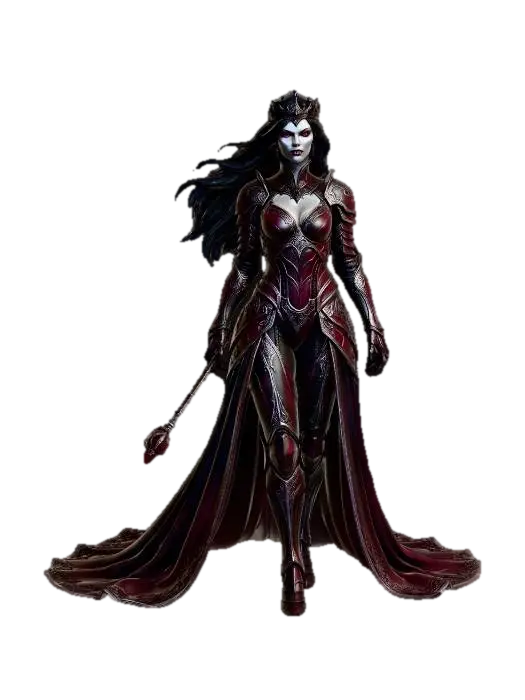 damned queen - Antagonist 3D model, vytvořený pomocí AI