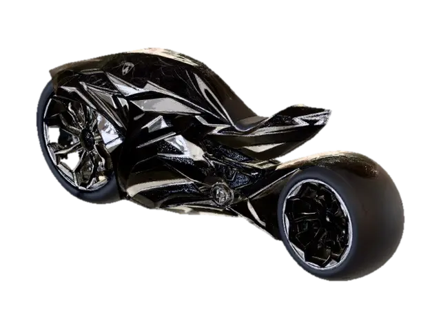 Midnight Marble Hyperbike 3D model, vytvořený pomocí AI