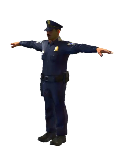 Modello 3D low poly psx cop, generato dall’IA
