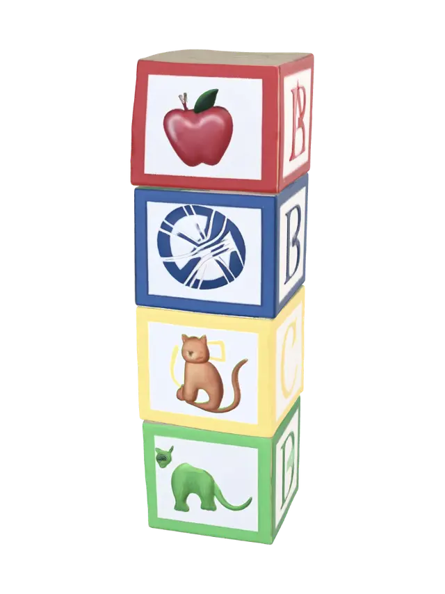 Alphabet Blocks Tower 3D model, vytvořený pomocí AI