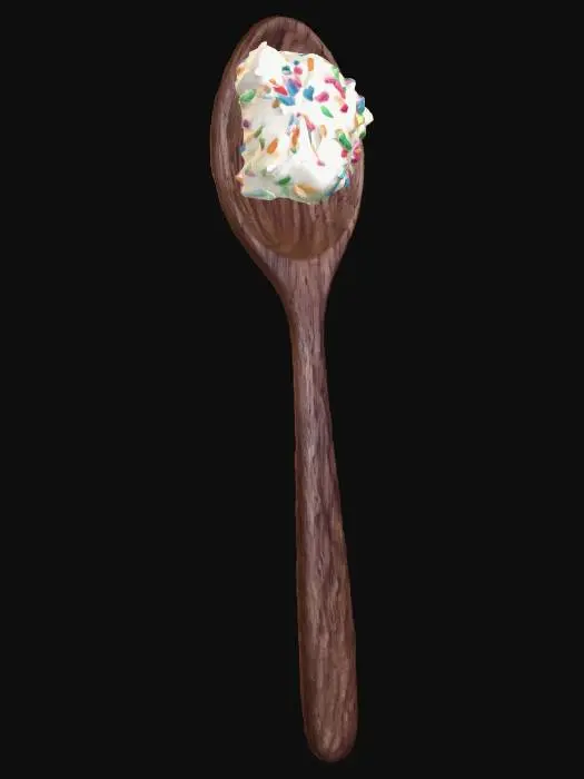3D model for Sprinkled Frosting on a Wooden Spoon