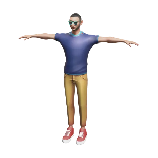 T-Pose - Mockup 3D model, AI generated