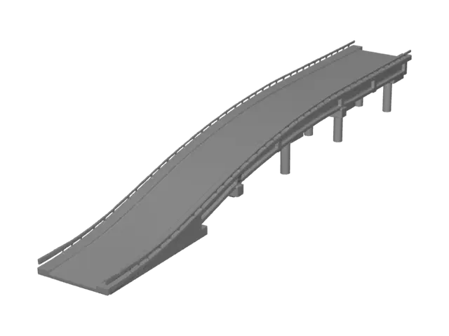 3D model for Blue Curve Bridge