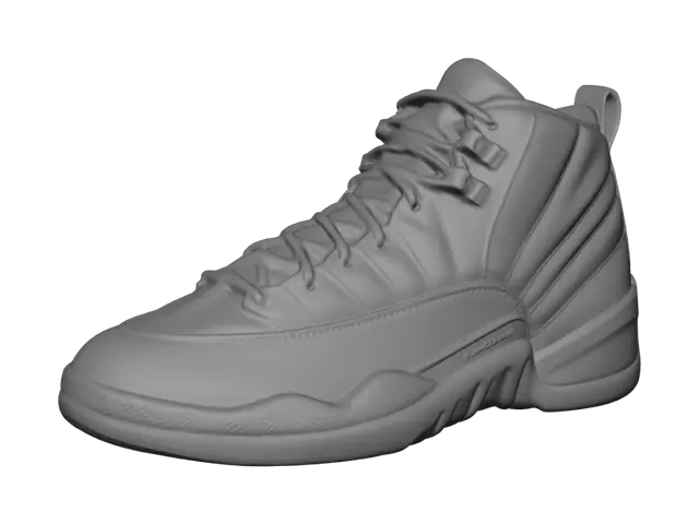 3D model for Red and White High-Top Sneaker