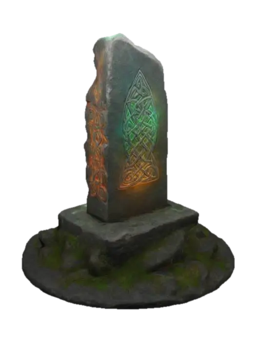 "A stylized standing stone with a dynamic, upward-reaching shape, featuring uneven,… - Sacred 3D model, vytvořený pomocí AI