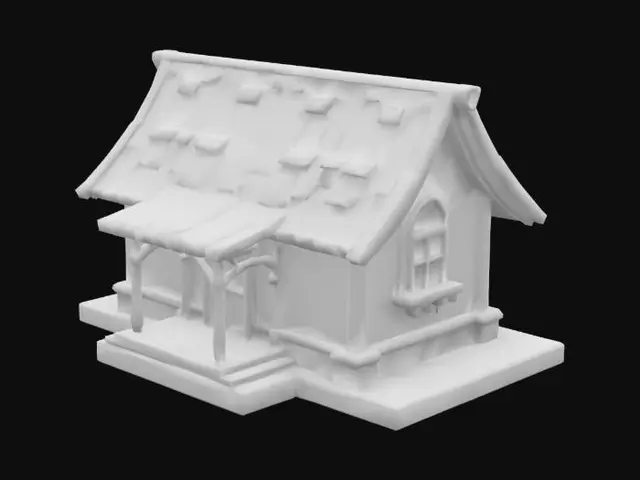 3D model for village house low poly ottoman style