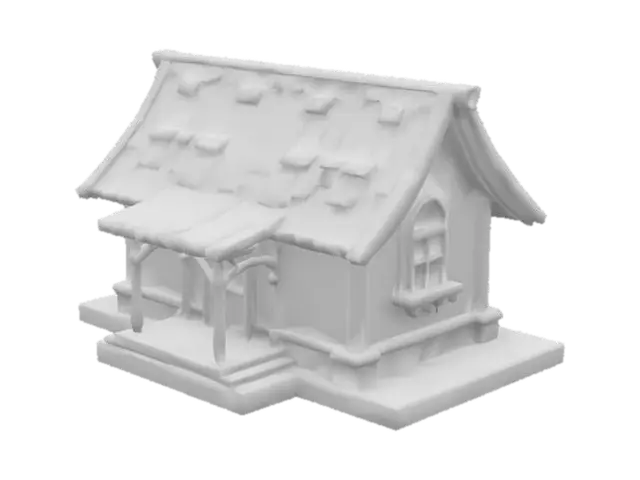 3D model for village house low poly ottoman style