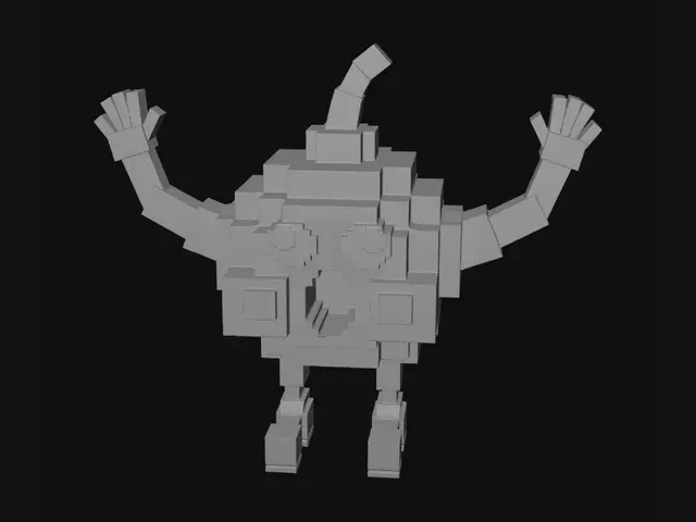 3D model for Purple Pixel Monster