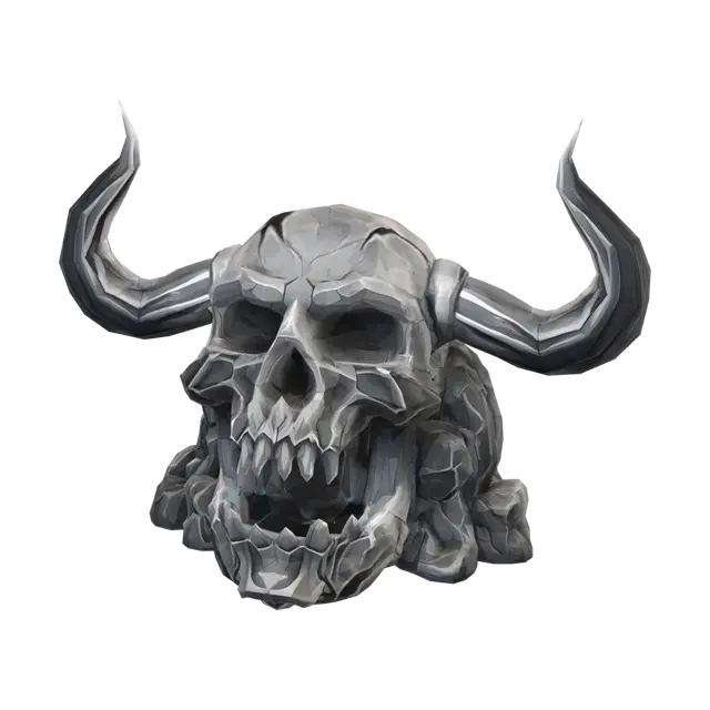 3D model for Obsidian Horned Skull