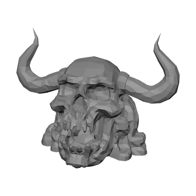 3D model for Obsidian Horned Skull