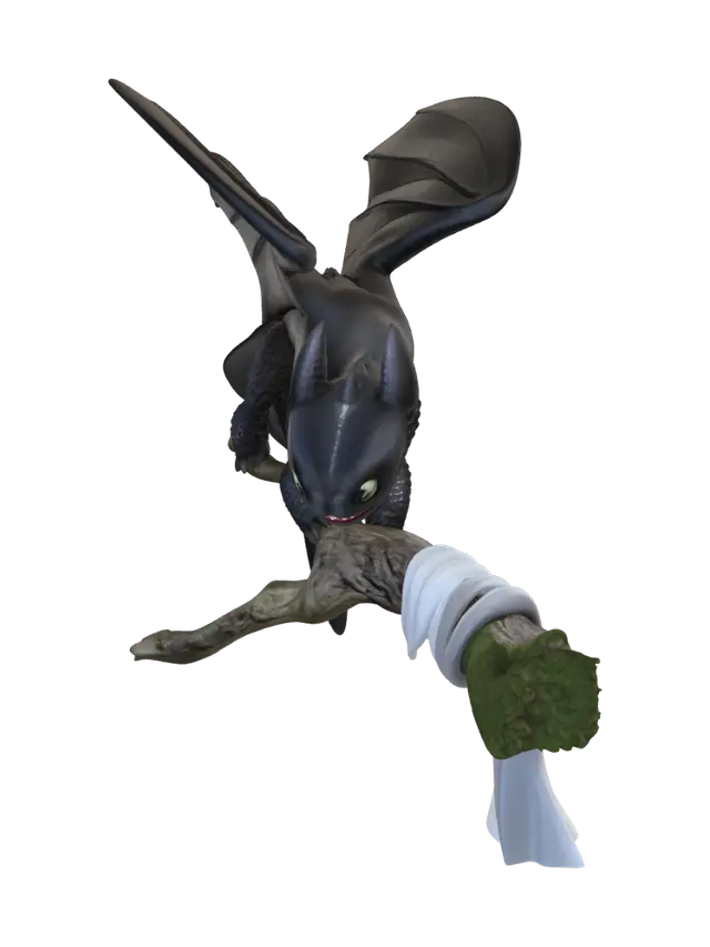 3D model for Toothless on a Branch