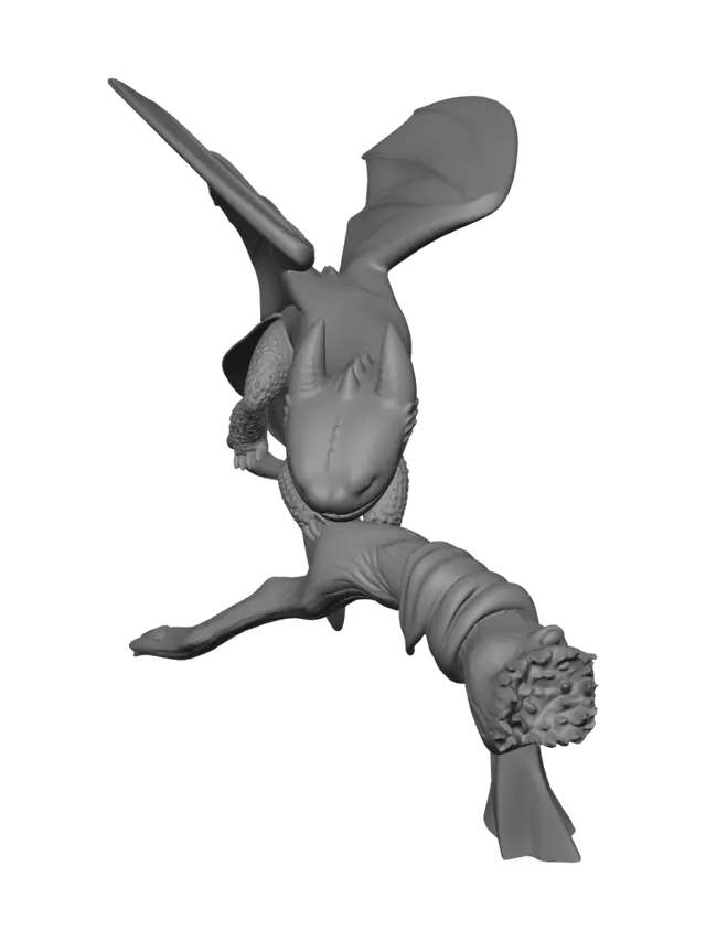 3D model for Toothless on a Branch