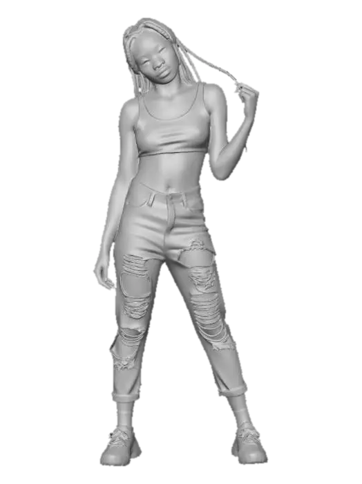 3D model for Ripped Denim Street Style