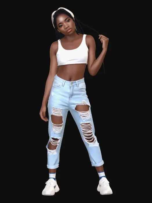 3D model for Ripped Denim Street Style