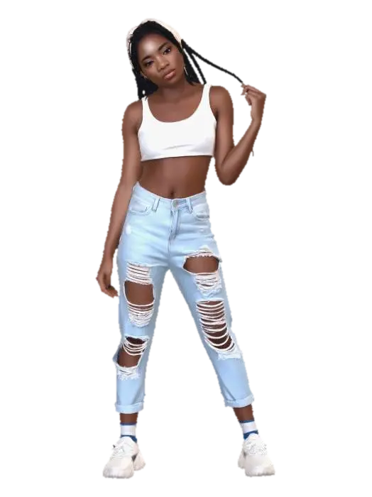 3D model for Ripped Denim Street Style