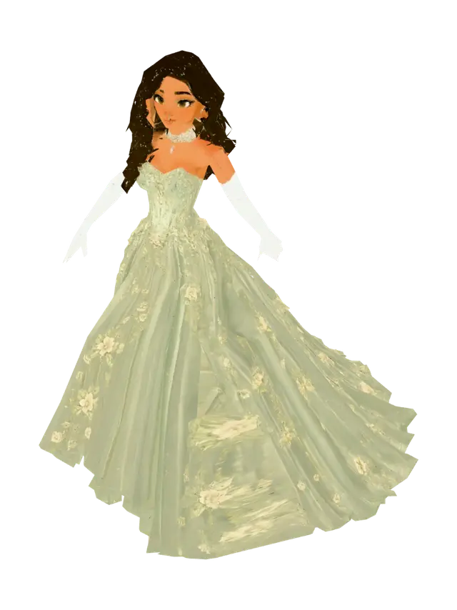 3D model for Mint Floral Ballgown