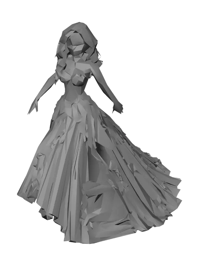 3D model for Mint Floral Ballgown