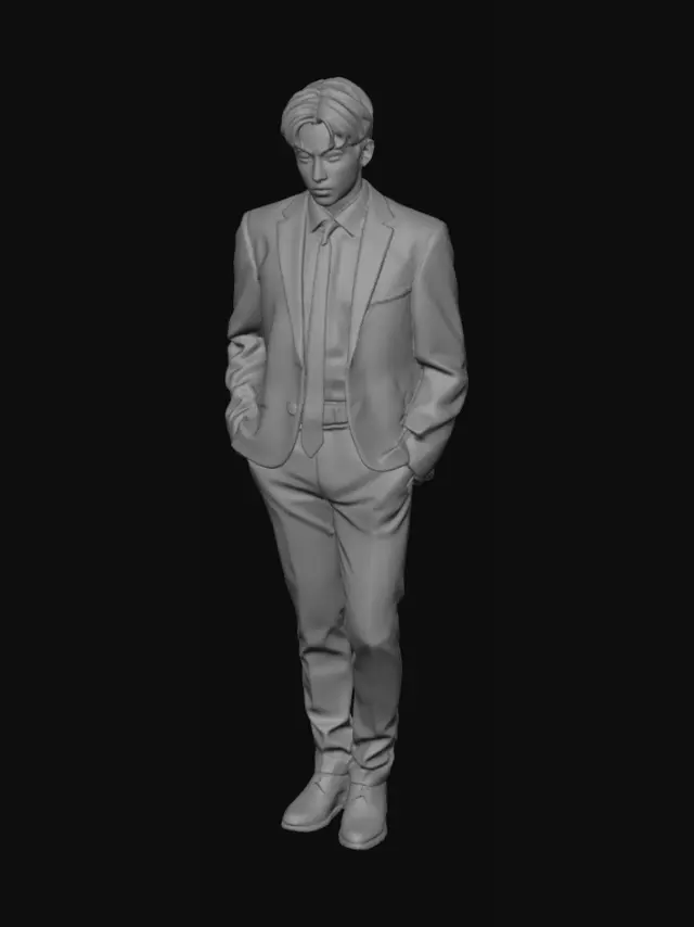 3D model for Dapper Gentleman in a Black Suit